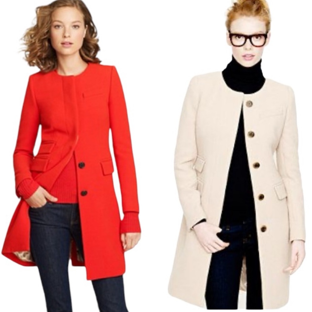 J.Crew Lady’s Symphony Top Coat Black Italian Double-Cloth Wool Blend Si… - Picture 15 of 16